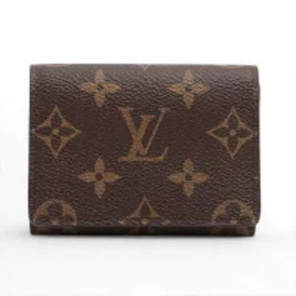 Louis Vuitton Monogram Envelope Carte de Visite Card Case Wallet Brown